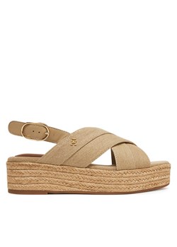 Tommy Hilfiger Espadryle Denim Espadrille Platform Sandal FW0FW08669 Beżowy ze sklepu MODIVO w kategorii Espadryle damskie - zdjęcie 182648185