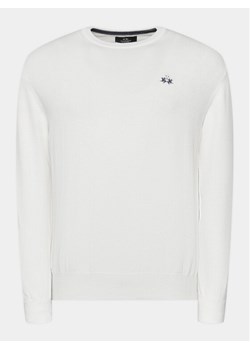 La Martina Sweter Wilmar WMS002 YW091 Biały Regular Fit ze sklepu MODIVO w kategorii Swetry męskie - zdjęcie 182648365