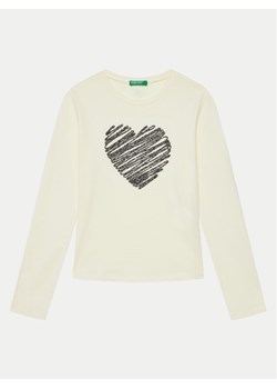 United Colors Of Benetton Bluzka 3ATNC10L9 Écru Regular Fit ze sklepu MODIVO w kategorii Bluzki dziewczęce - zdjęcie 182648369