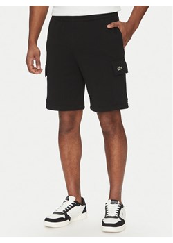 Lacoste Szorty sportowe GH9743 Czarny Regular Fit ze sklepu MODIVO w kategorii Spodenki męskie - zdjęcie 182649188