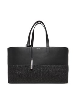 Calvin Klein Torebka Ck Mixmedia Shopper_Raffia K60K613167 Czarny ze sklepu MODIVO w kategorii Torebki damskie - zdjęcie 182649437