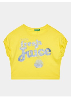 United Colors Of Benetton T-Shirt 3096C10BT Żółty Regular Fit ze sklepu MODIVO w kategorii Bluzki dziewczęce - zdjęcie 182649698
