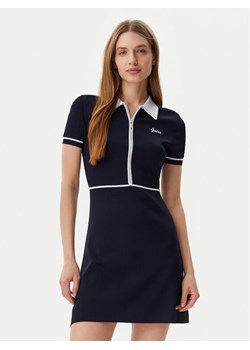 Guess Sukienka dzianinowa V5GK00 Z3D60 Granatowy Regular Fit ze sklepu MODIVO w kategorii Sukienki - zdjęcie 182650928