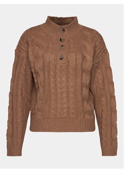 Brave Soul Sweter LK-286MOMPOX Brązowy Regular Fit ze sklepu MODIVO w kategorii Swetry damskie - zdjęcie 182651287