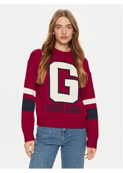 Guess Jeans Sweter W4BR11 Z3HN2 Czerwony Regular Fit ze sklepu MODIVO w kategorii Swetry damskie - zdjęcie 182651866