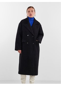 YAS Płaszcz wełniany 26030712 Czarny Loose Fit ze sklepu MODIVO w kategorii Płaszcze damskie - zdjęcie 182652205