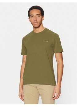 Calvin Klein T-Shirt Micro Logo K10K109894 Zielony Regular Fit ze sklepu MODIVO w kategorii T-shirty męskie - zdjęcie 182652339