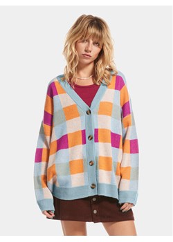 Roxy Kardigan Small Slow Chec Swtr ERJSW03578 Niebieski Regular Fit ze sklepu MODIVO w kategorii Swetry damskie - zdjęcie 182652388
