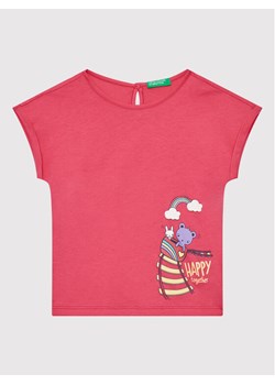 United Colors Of Benetton T-Shirt 3096G102W Różowy Regular Fit ze sklepu MODIVO w kategorii Koszulki niemowlęce - zdjęcie 182652415