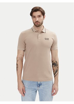 EA7 Emporio Armani Polo 8NPF16 PJVUZ U6155 Beżowy Slim Fit ze sklepu MODIVO w kategorii T-shirty męskie - zdjęcie 182652546