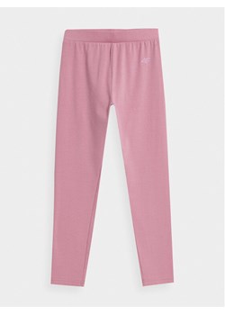 4F Legginsy 4FJAW23TTIGF093 Różowy Slim Fit ze sklepu MODIVO w kategorii Spodnie dziewczęce - zdjęcie 182652967