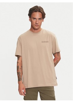 Napapijri T-Shirt Albula NP0A4I34 Beżowy Relaxed Fit ze sklepu MODIVO w kategorii T-shirty męskie - zdjęcie 182653017