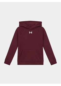 Under Armour Bluza Ua Rival Fleece Hoodie 1379792 Bordowy Loose Fit ze sklepu MODIVO w kategorii Bluzy dziewczęce - zdjęcie 182653019