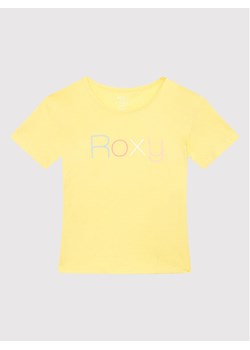 Roxy T-Shirt Short Sleeve ERGZT03845 Żółty Regular Fit ze sklepu MODIVO w kategorii Bluzki dziewczęce - zdjęcie 182653399