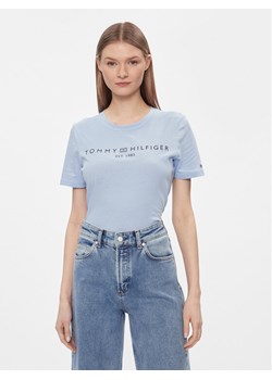 Tommy Hilfiger T-Shirt WW0WW40276 Niebieski Regular Fit ze sklepu MODIVO w kategorii Bluzki damskie - zdjęcie 182653515