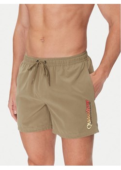 Quiksilver Szorty kąpielowe Spl Fineline Volley 15 EQYJV04141 Khaki Regular Fit ze sklepu MODIVO w kategorii Kąpielówki - zdjęcie 182653666