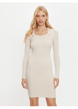 Marciano Guess Sukienka dzianinowa 4BGK01 5613Z Écru Slim Fit ze sklepu MODIVO w kategorii Sukienki - zdjęcie 182653787