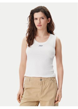 Tommy Jeans Top DW0DW21369 Biały Slim Fit ze sklepu MODIVO w kategorii Bluzki damskie - zdjęcie 182654639