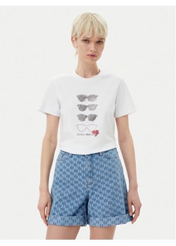 KARL LAGERFELD T-Shirt A2W17103 Biały Regular Fit ze sklepu MODIVO w kategorii Bluzki damskie - zdjęcie 182655217