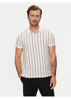 Tommy Hilfiger Polo Vertical MW0MW35627 Beżowy Regular Fit ze sklepu MODIVO w kategorii T-shirty męskie - zdjęcie 182655659