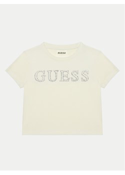 Guess T-Shirt J4YI48 KBXI2 Écru Regular Fit ze sklepu MODIVO w kategorii Bluzki dziewczęce - zdjęcie 182655785