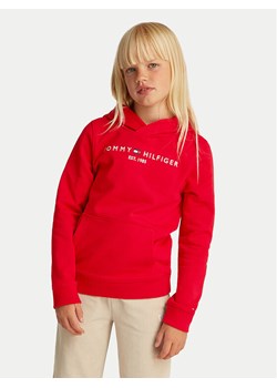 Tommy Hilfiger Bluza Essential KS0KS00205 S Czerwony Regular Fit ze sklepu MODIVO w kategorii Bluzy dziewczęce - zdjęcie 182655827
