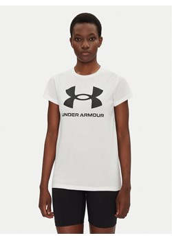 Under Armour T-Shirt Rival Logo SS 1356305 Biały Regular Fit ze sklepu MODIVO w kategorii Bluzki damskie - zdjęcie 182655888