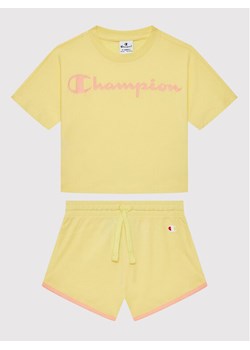 Champion Komplet t-shirt i szorty sportowe 404319 Żółty Custom Fit ze sklepu MODIVO w kategorii Komplety dziewczęce - zdjęcie 182656088