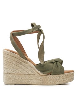 Manebi Espadryle Hamptons Wedge Espadrilles With Knot W 0.1 WS Zielony ze sklepu MODIVO w kategorii Espadryle damskie - zdjęcie 182656629