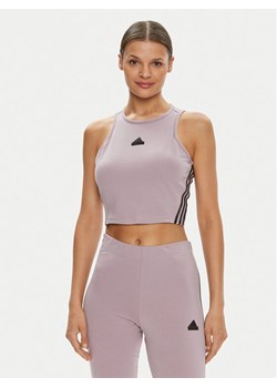 adidas Top Future Icons 3-Stripes IS3636 Fioletowy Slim Fit ze sklepu MODIVO w kategorii Bluzki damskie - zdjęcie 182656849