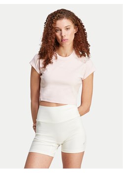 adidas T-Shirt Lounge IY6741 Różowy Slim Fit ze sklepu MODIVO w kategorii Bluzki damskie - zdjęcie 182657509
