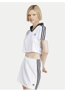 adidas T-Shirt adicolor Football Jacquard JD2608 Biały Slim Fit ze sklepu MODIVO w kategorii Bluzki damskie - zdjęcie 182657515