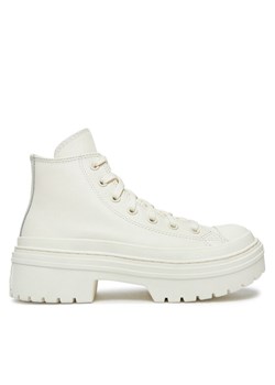 Converse Botki Chuck Taylor All Star Lugged Heel Leather Platform A10370C Biały ze sklepu MODIVO w kategorii Botki - zdjęcie 182658718