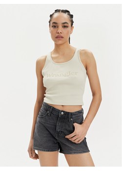 Wrangler Top Logo 112350281 Beżowy Slim Fit ze sklepu MODIVO w kategorii Bluzki damskie - zdjęcie 182659515