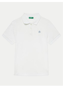 United Colors Of Benetton Polo 3WG9C300O Biały Regular Fit ze sklepu MODIVO w kategorii T-shirty chłopięce - zdjęcie 182659806