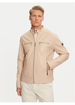 KARL LAGERFELD Kurtka skórzana 555019 541422 Beżowy Regular Fit ze sklepu MODIVO w kategorii Kurtki męskie - zdjęcie 182659807