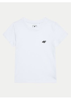 4F T-Shirt 4FJWMM00TTSHF1658 Biały Slim Fit ze sklepu MODIVO w kategorii Bluzki dziewczęce - zdjęcie 182659815