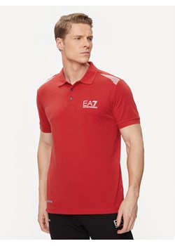 EA7 Emporio Armani Polo 3DPF51 PJULZ 1461 Czerwony Regular Fit ze sklepu MODIVO w kategorii T-shirty męskie - zdjęcie 182659848