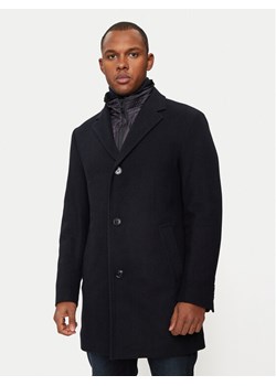 Hechter Paris Płaszcz wełniany 45014 142270 Granatowy Regular Fit ze sklepu MODIVO w kategorii Płaszcze męskie - zdjęcie 182660289