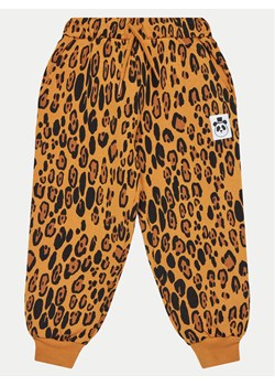 Mini Rodini Spodnie dresowe Basic Leopard 1000014313 Brązowy Regular Fit ze sklepu MODIVO w kategorii Spodnie dziewczęce - zdjęcie 182660335