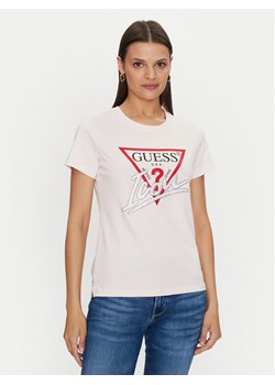 Guess T-Shirt Icon W4YI32 I3Z14 Różowy Regular Fit ze sklepu MODIVO w kategorii Bluzki damskie - zdjęcie 182660767