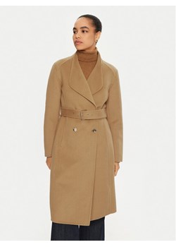 Liu Jo Płaszcz wełniany WF4060 T4627 Brązowy Regular Fit ze sklepu MODIVO w kategorii Płaszcze damskie - zdjęcie 182660908