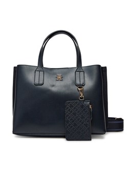 Tommy Hilfiger Torebka Th Distinct Mini Tote AW0AW17192 Granatowy ze sklepu MODIVO w kategorii Torebki damskie - zdjęcie 182661248