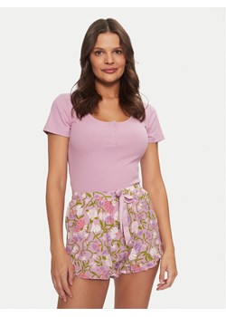 Hunkemöller Koszulka piżamowa Henley 206488 Różowy Regular Fit ze sklepu MODIVO w kategorii Piżamy damskie - zdjęcie 182661725