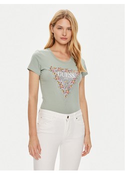 Guess T-Shirt W4YI72 J1314 Zielony Slim Fit ze sklepu MODIVO w kategorii Bluzki damskie - zdjęcie 182662229