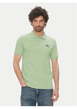 KARL LAGERFELD Polo 745710 552224 Zielony Regular Fit ze sklepu MODIVO w kategorii T-shirty męskie - zdjęcie 182662249