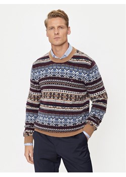 Tommy Hilfiger Sweter MW0MW37026 Brązowy Regular Fit ze sklepu MODIVO w kategorii Swetry męskie - zdjęcie 182662259