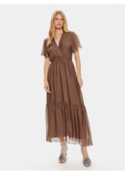 Haveone Sukienka letnia AFF-L013 Brązowy Regular Fit ze sklepu MODIVO w kategorii Sukienki - zdjęcie 182662265