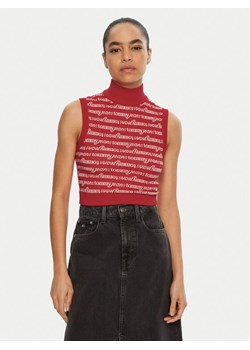 Tommy Jeans Golf DW0DW19346 Czerwony Slim Fit ze sklepu MODIVO w kategorii Swetry damskie - zdjęcie 182662845