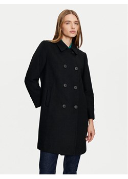 United Colors Of Benetton Płaszcz wełniany 2O9VDN064 Czarny Regular Fit ze sklepu MODIVO w kategorii Płaszcze damskie - zdjęcie 182662918